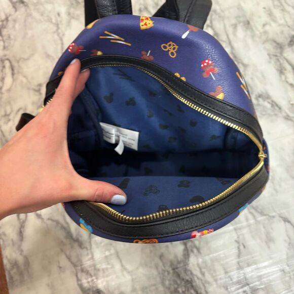 Disney Parks Loungefly Backpack Food snacks blue Mickey rare bag - Picture 5 of 9